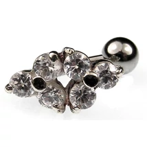 Nemesacél és Ezüst Piercing Cirkóniával