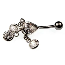 Nemesacél és Ezüst Piercing Cirkóniával