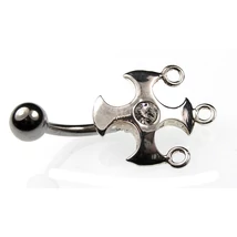 Nemesacél és Ezüst Piercing Cirkóniával