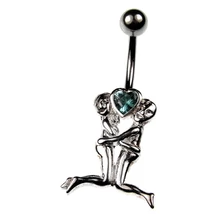 Nemesacél és Ezüst Piercing Cirkóniával - Szerelmespár Nemesacél és Ezüst Piercing Cirkóniával - Szerelmespár