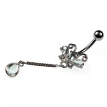 Nemesacél és Ezüst Piercing Cirkóniával