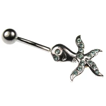 Nemesacél és Ezüst Piercing Cirkóniával - Polip