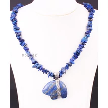 Ezüst és Lápisz Lazuli Nyaklánc Lapis Medve Medállal Ezüst és Lápisz Lazuli Nyaklánc Lapis Medve Medállal