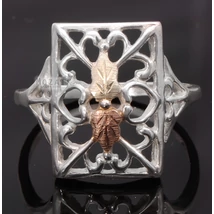 Ezüst Gyűrű 12K Arany Levelekkel