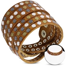 Különleges Bőr Karkötő / Nyakdísz - Barna