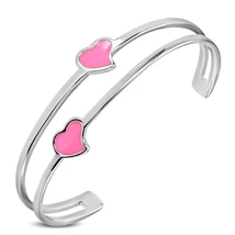 Nemesacél Karperec Zománcozott Szív Mintával