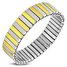 Nemesacél Gumírozott Karkötő Aranyszínű Bevonattal