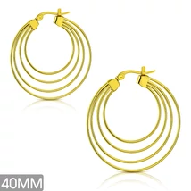 Nemesacél Karikafülbevaló Arany Színű Bevonattal