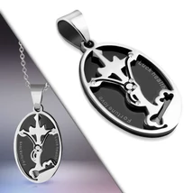 Nemesacél Két Tónusú Horoszkóp Medál - Rák