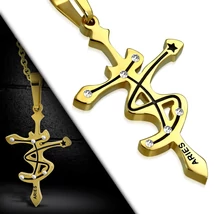 Nemesacél Horoszkóp Medál Aranyszínű Bevonattal - Kos Nemesacél Horoszkóp Medál Aranyszínű Bevonattal - Kos