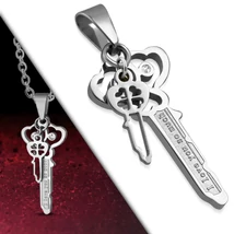 Nemesacél Kétrészes Szíves Kulcs Medál