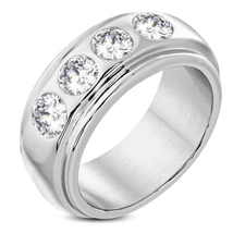 Nemesacél Karikagyűrű Cirkóniával