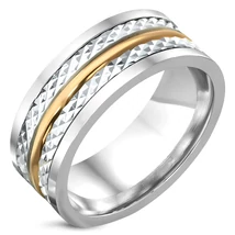 Nemesacél Két Tónusú Karikagyűrű