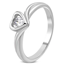 Nemesacél Jegygyűrű Cirkóniával