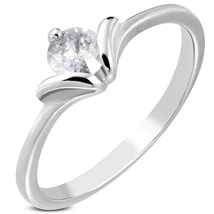 Nemesacél Jegygyűrű Cirkóniával