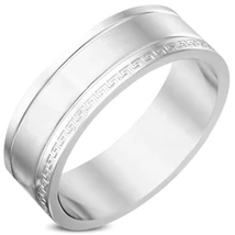 Nemesacél Karikagyűrű Görög Mintával Nemesacél Karikagyűrű Görög Mintával