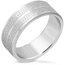 Nemesacél Gyűrű Görög Mintával