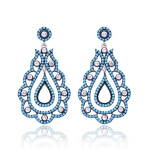 Különleges Kézzel Készített Sterling Ezüst Fülbevaló Nano-Türkizzel