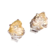 Ezüst Fülbevaló Sárga Cirkóniával