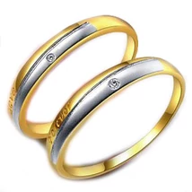 Sterling Ezüst Aranyozott Jegygyűrű Cirkóniával Sterling Ezüst Aranyozott Jegygyűrű Cirkóniával