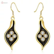 Aranyozott Fülbevaló Cirkóniával - Sárga Arany