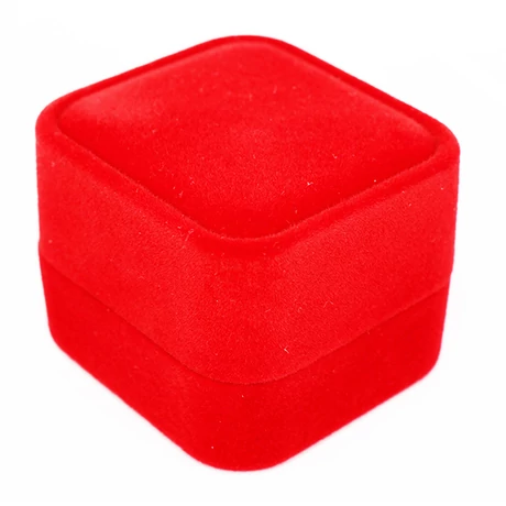 Piros Flokkolt Jegygyűrűs/Fülbevalós Doboz