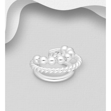Sterling Ezüst Több Rétegű Fülgyűrű