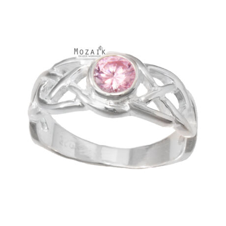 Ezüst Gyűrű Rózsaszín Cirkónia Kővel