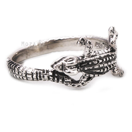 Ezüst Krokodilos Gyűrű