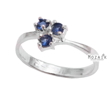Ezüst Gyűrű Kék Cirkónia Kővel