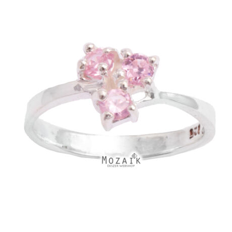 Ezüst Gyűrű Rózsaszín Cirkónia Kővel