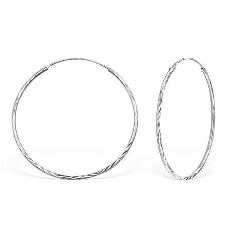 Sterling Ezüst Karikafülbevaló 40 mm