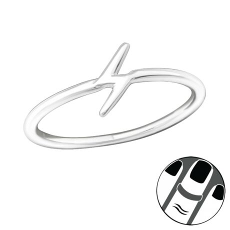 Sterling Ezüst Midi Gyűrű - Villám