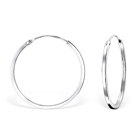 Sterling Ezüst Karikafülbevaló 30 mm