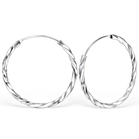 Sterling Ezüst Karikafülbevaló 30 mm