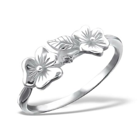 Sterling Ezüst Gyűrű Virágokkal