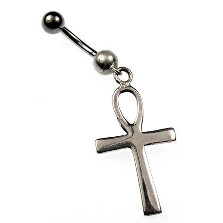 Nemesacél és Ezüst Piercing - Kereszt