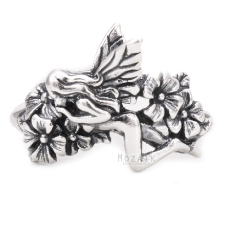 Ezüst Gyűrű – Angyalka Virágokkal