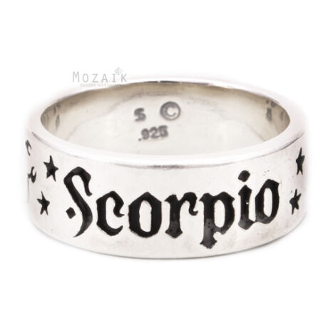 Horoszkóp Ezüst Karika Gyűrű – SKORPIÓ