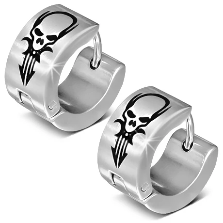 UNISEX Nemesacél Fülbevaló - Koponya