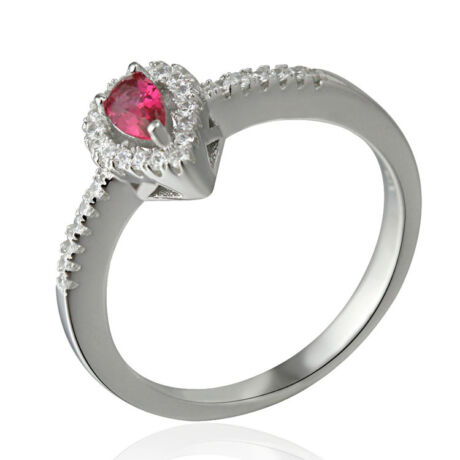 Sterling Ezüst Gyűrű Rózsaszín és Fehér Cirkóniával