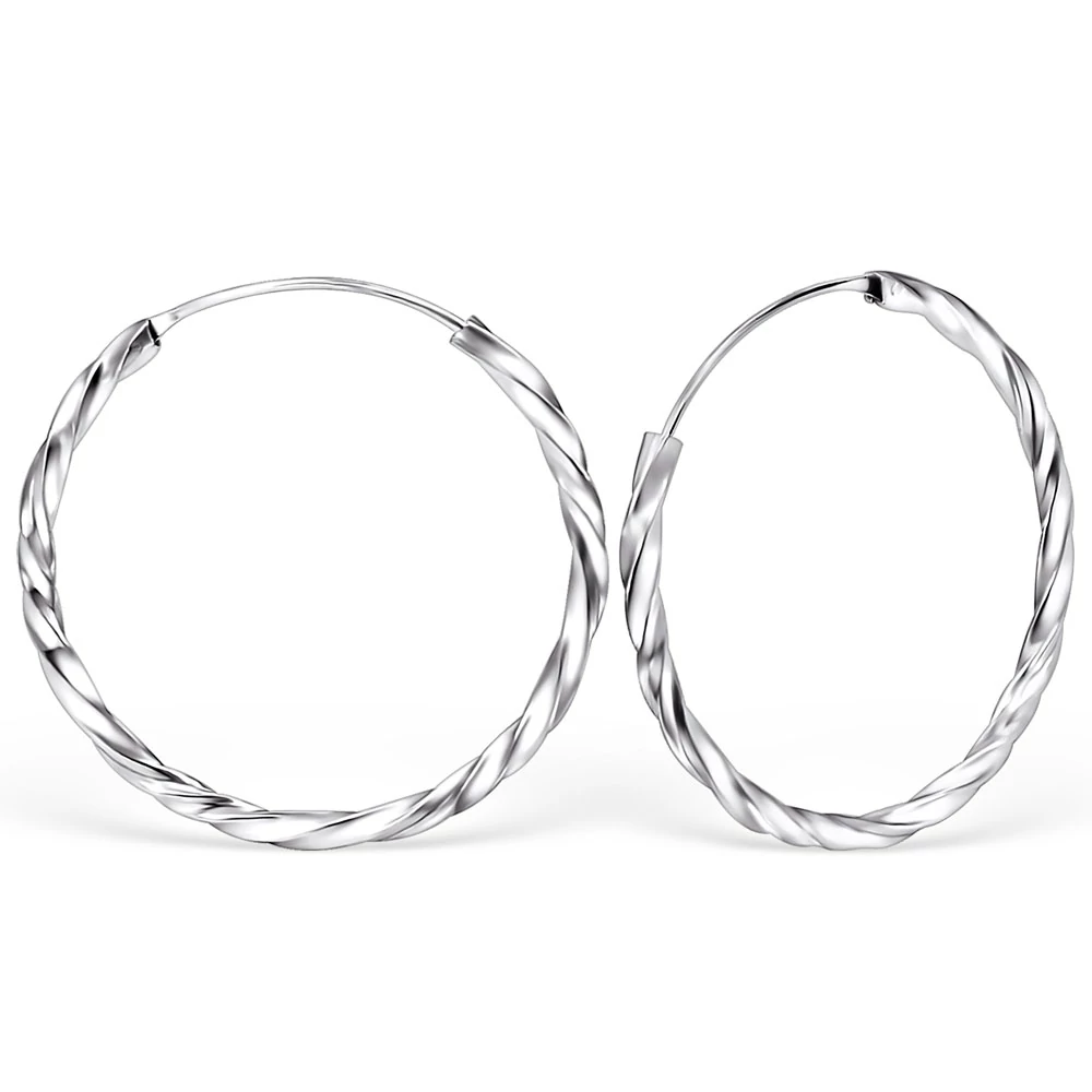Sterling Ezüst Karikafülbevaló 30 mm